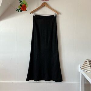 90s JACOB flannel trumpet skirt soft maxi dark grey sz small